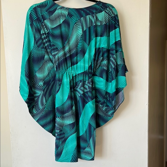 Vix by Paula Hermanny - Teal and Navy Patterned Kaftan - Picture 2 of 8